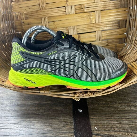 Asics DynaFlyte Men's Grey Yellow FlyteFoam Running Shoe Size 8 - Picture 1 of 8